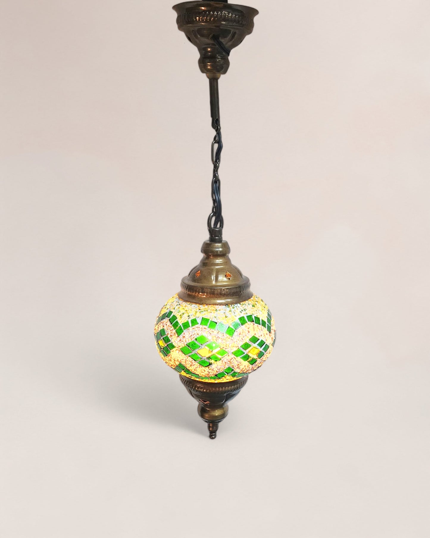 Vintage 1950s Turkish Mosaic Hanging Lamp