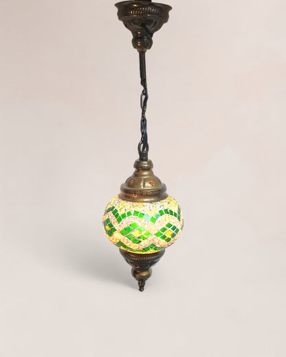 Vintage 1950s Turkish Mosaic Hanging Lamp